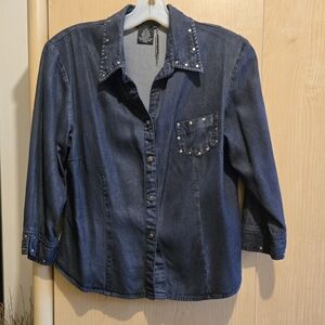 Women's Denim Studded Blouse